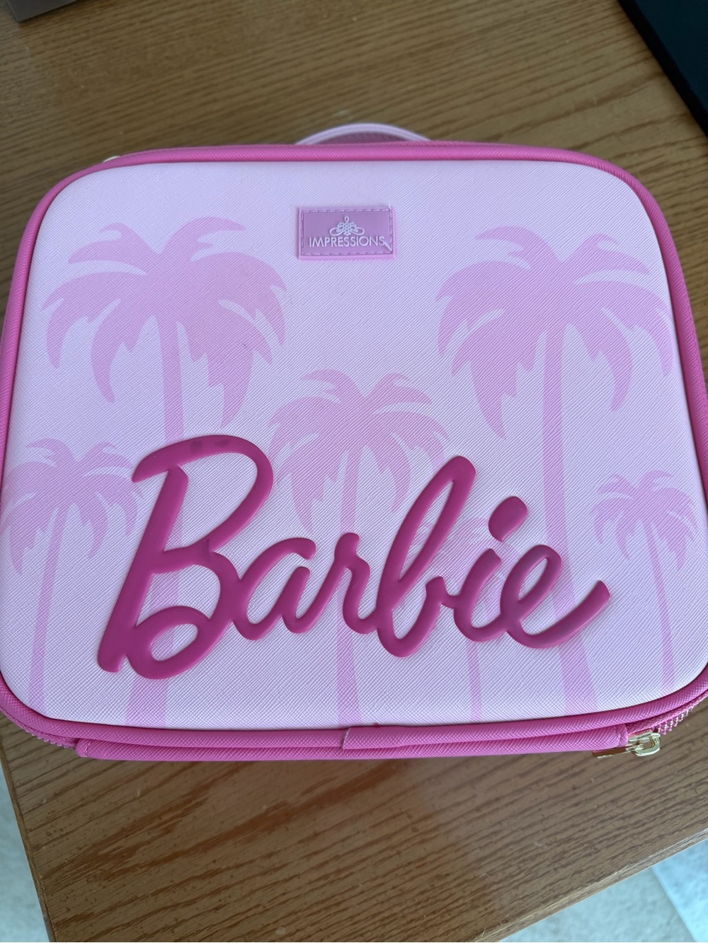 Barbie Pink Makeup Case - Palm Tree Design